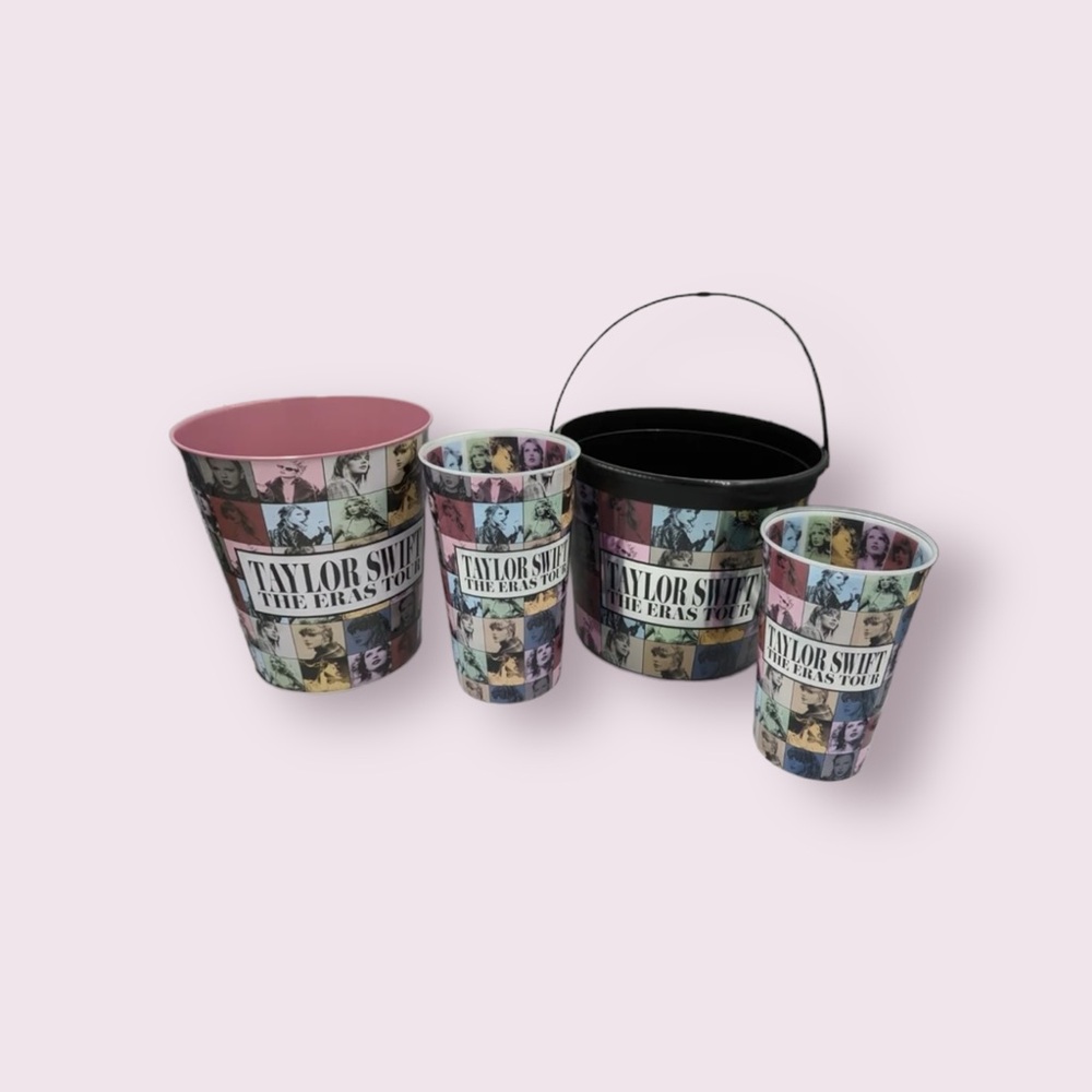 LOT Of 4‎ Taylor Swift The Eras Tour Movie Popcorn Bucket Cup Bundle AMC…